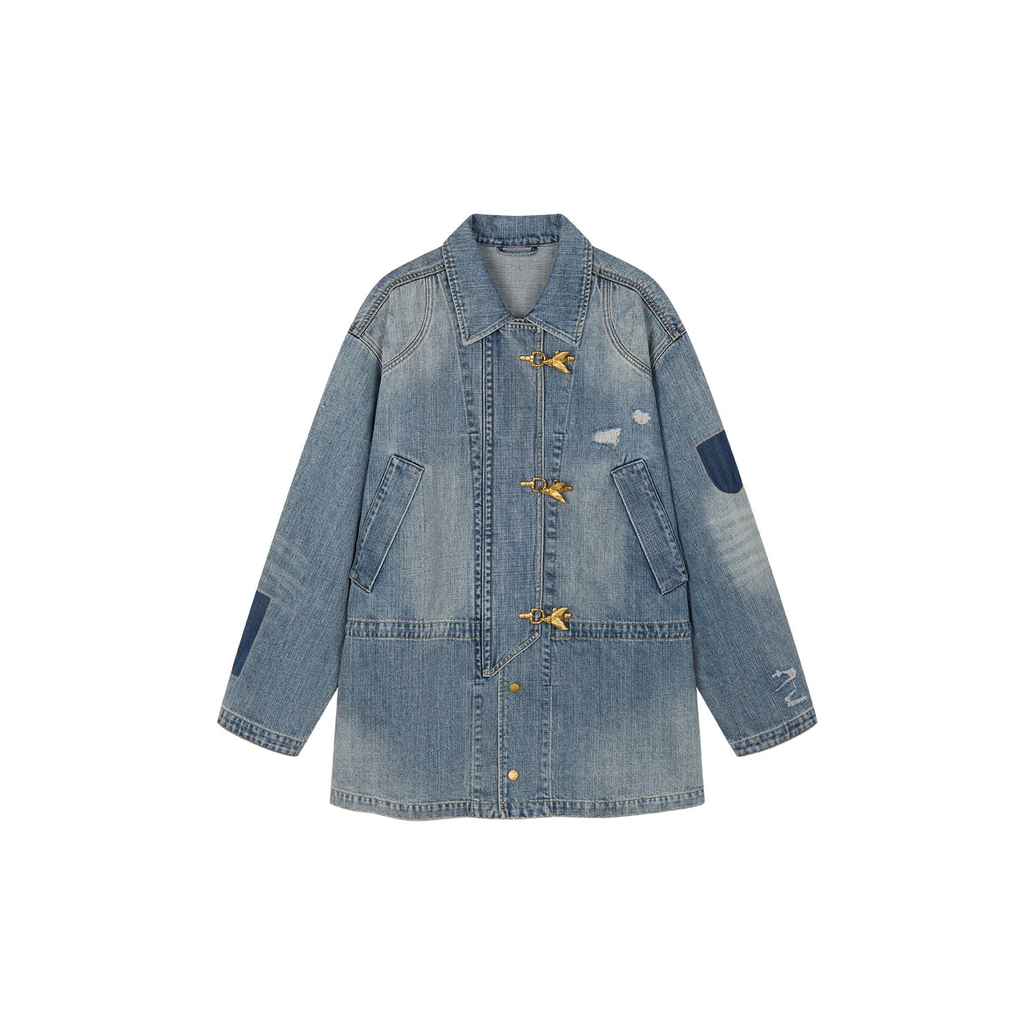 Bird button denim jacket