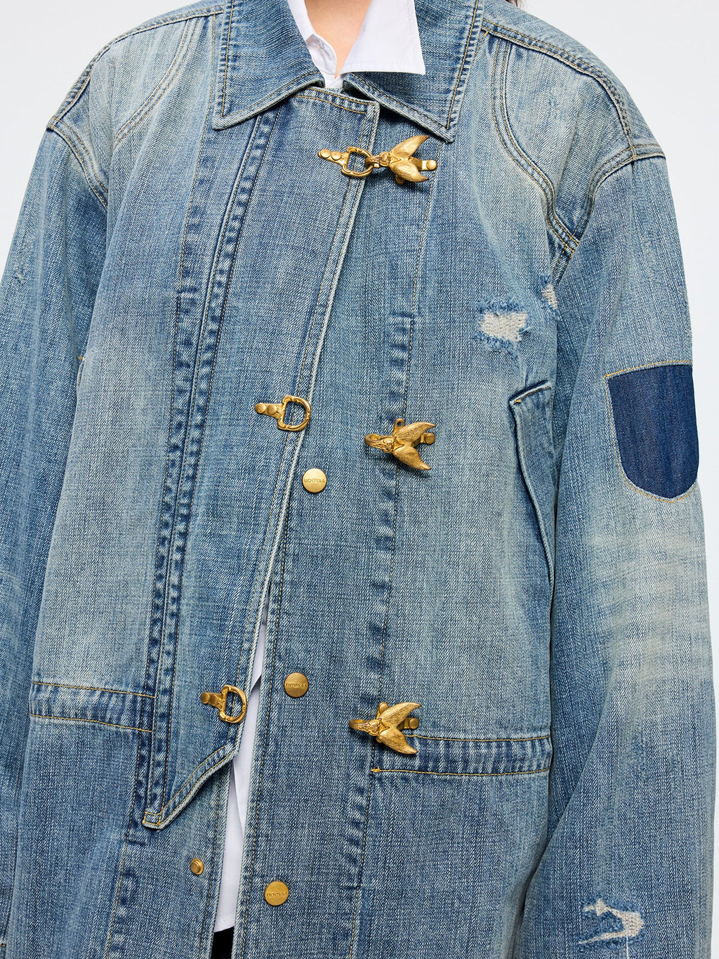 Bird button denim jacket