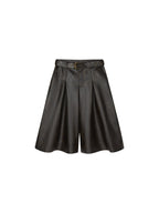 Vintage rubbed pleated leather pants