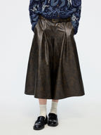 Vintage rubbed pleated leather pants