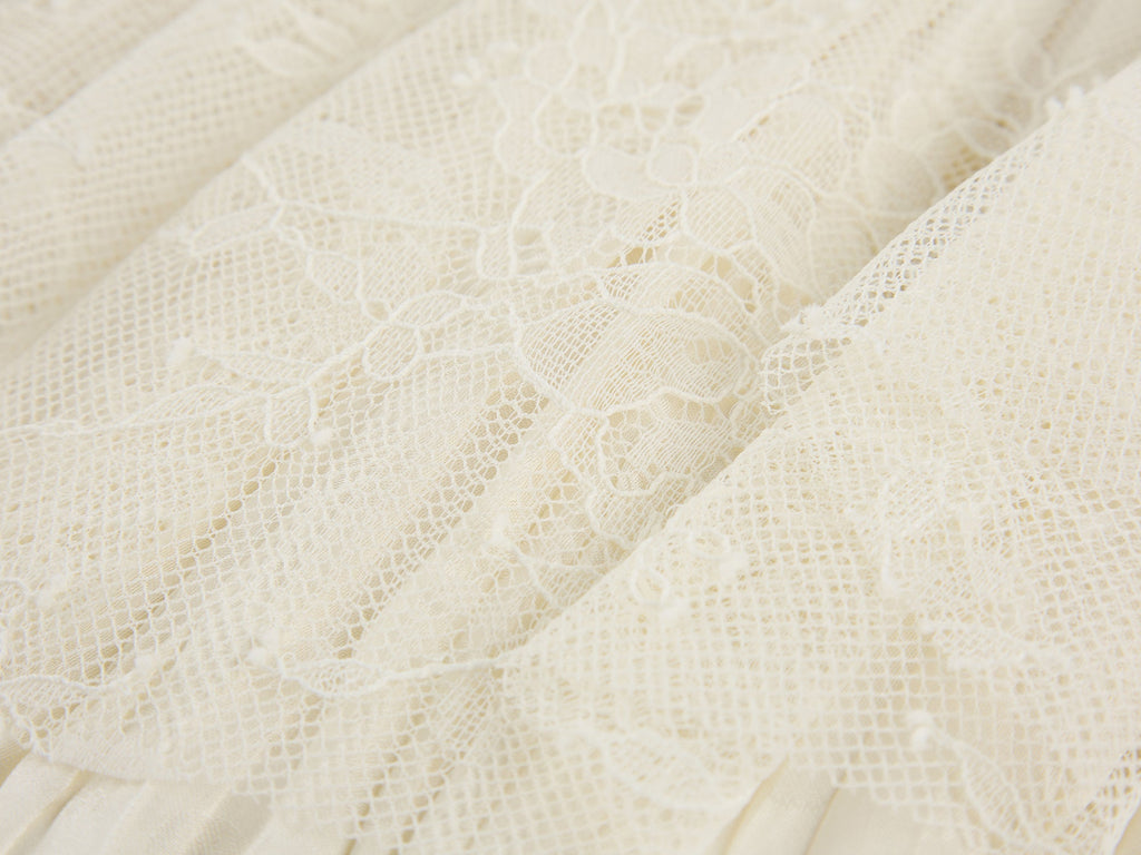 Lace patchwork tiered skirt