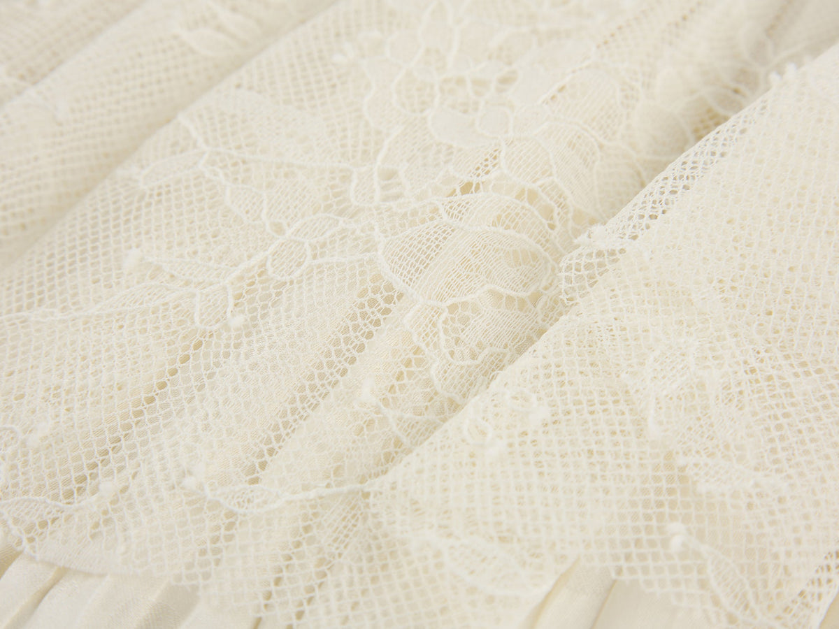 Lace patchwork tiered skirt