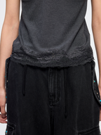 Mock layer lace camisole