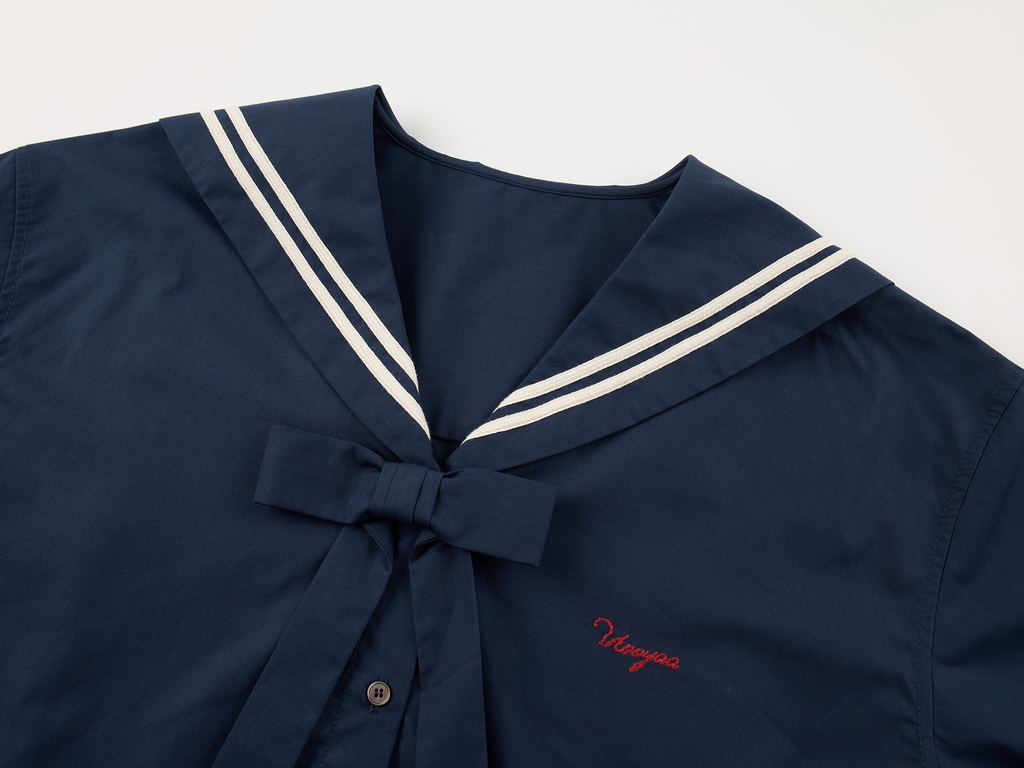 Bow sailor collar shirt