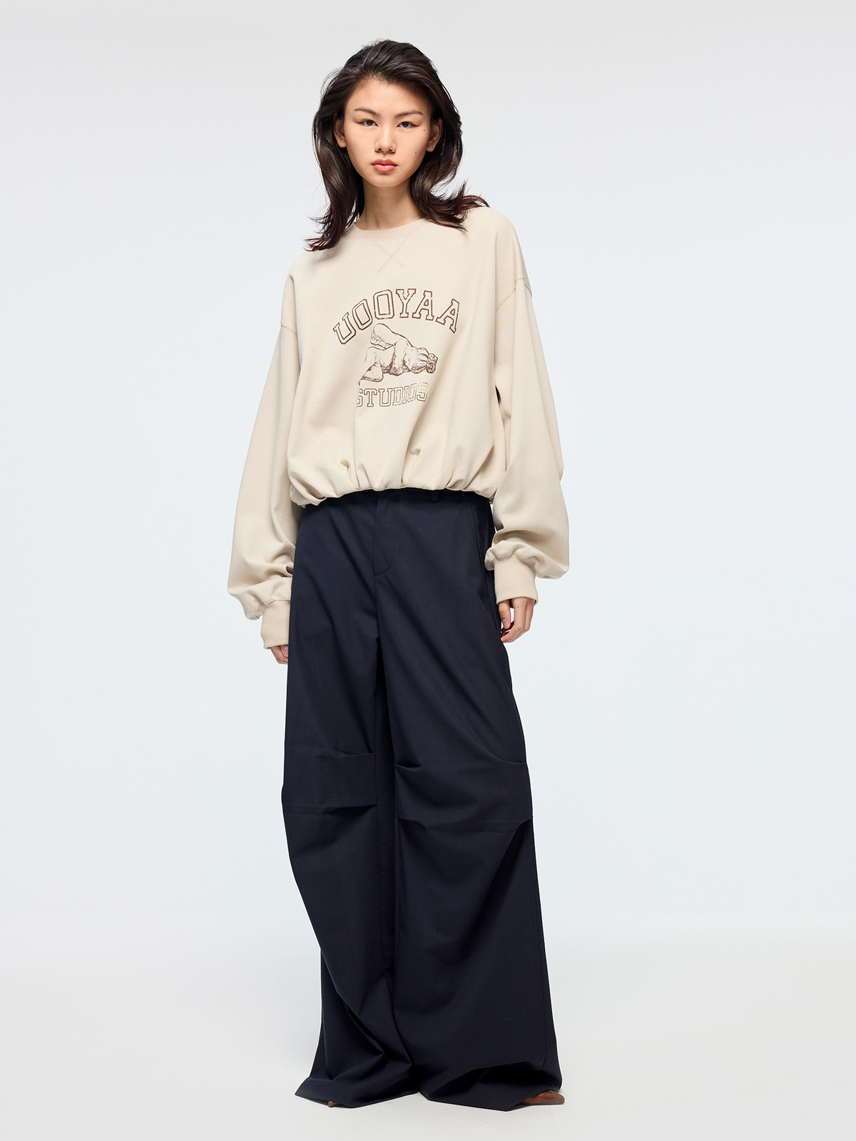 Angel print collegiate sweatshirt