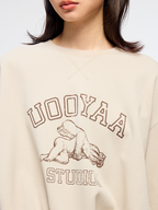 Angel print collegiate sweatshirt