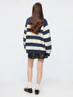 Breton stripe bow sweatshirt