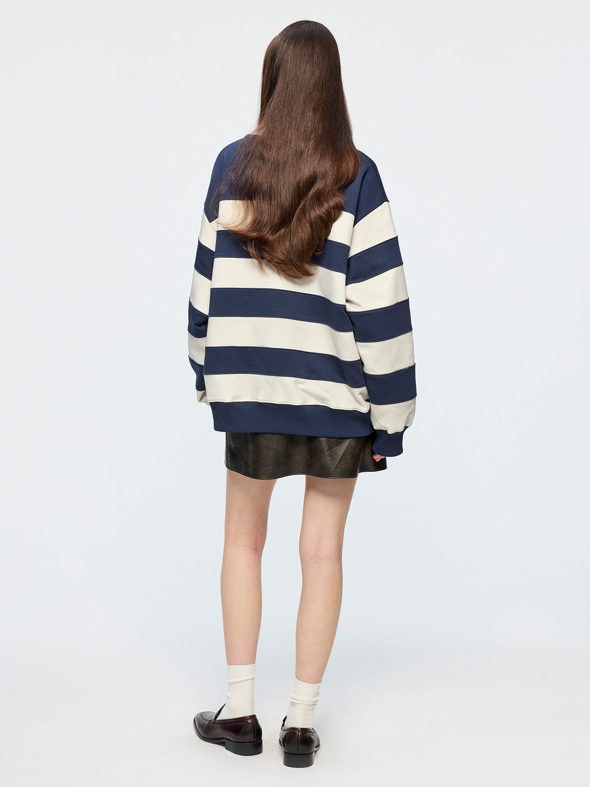 Breton stripe bow sweatshirt