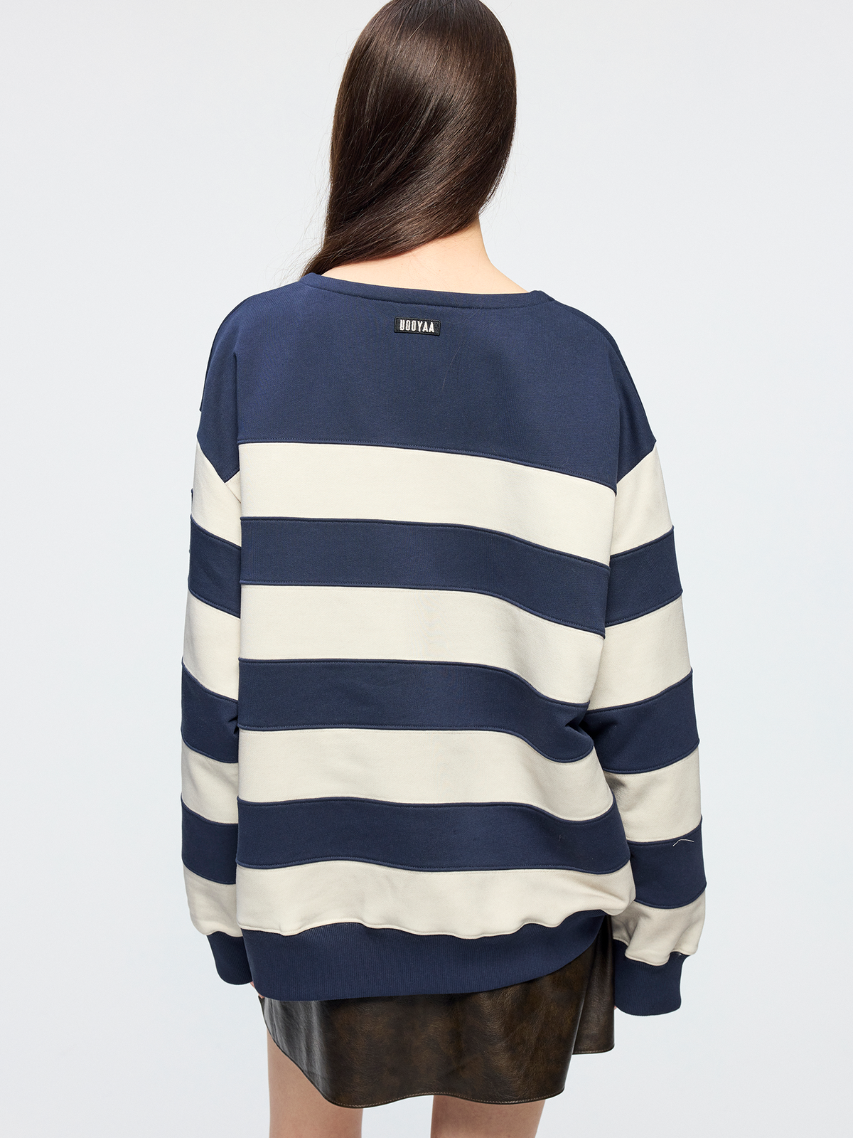 Breton stripe bow sweatshirt