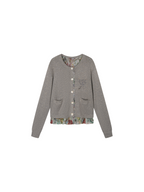 Exposed lining cardigan