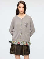 Exposed lining cardigan
