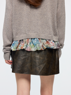 Exposed lining cardigan