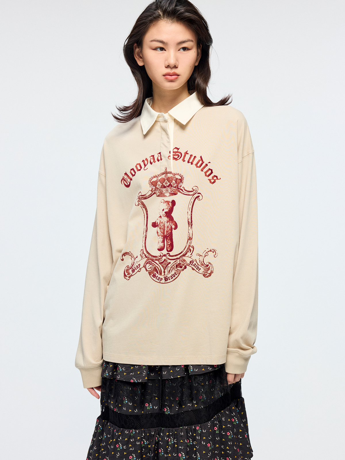 Vintage bear badge polo