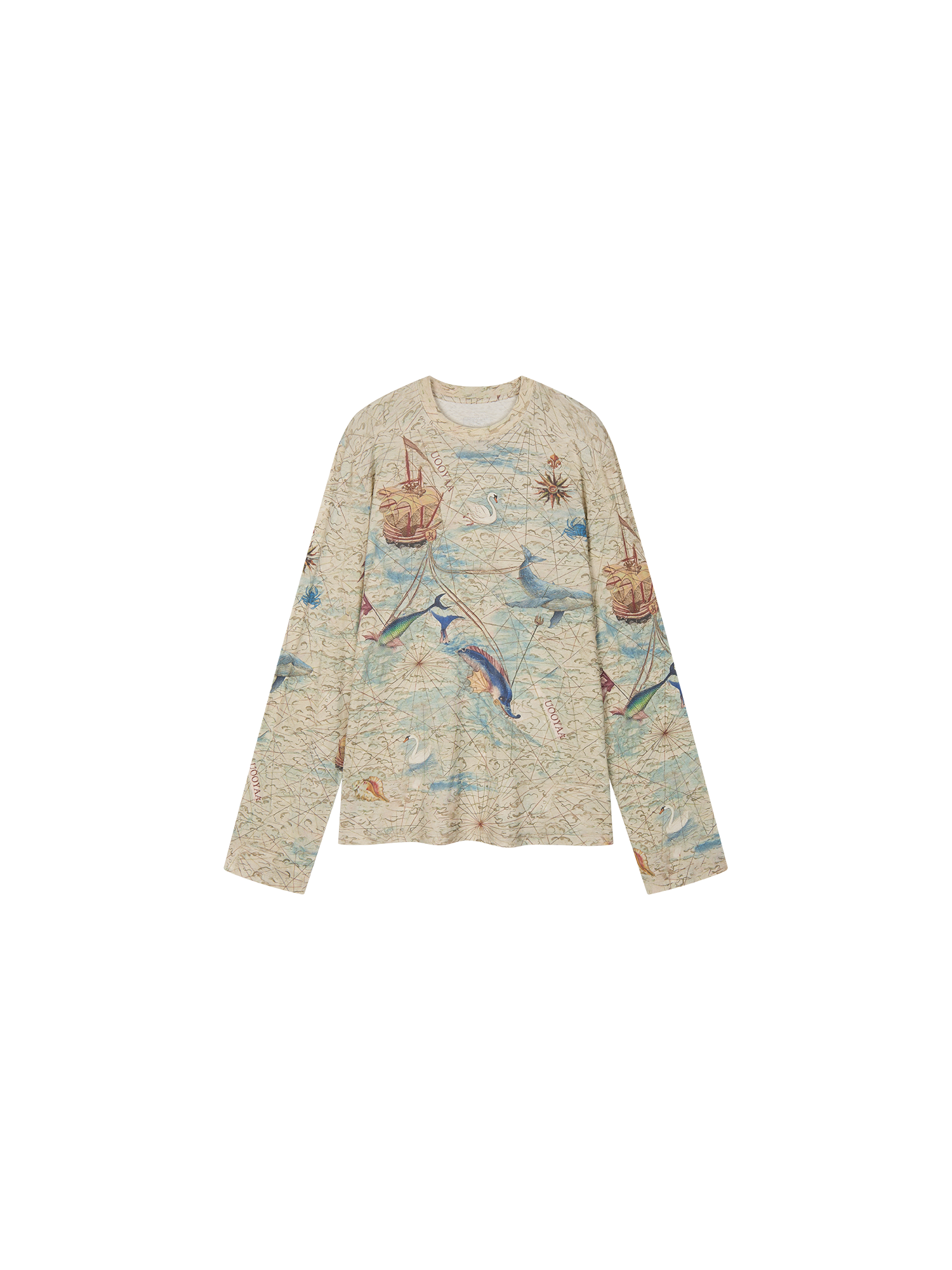 Vintage map long sleeve T shirt