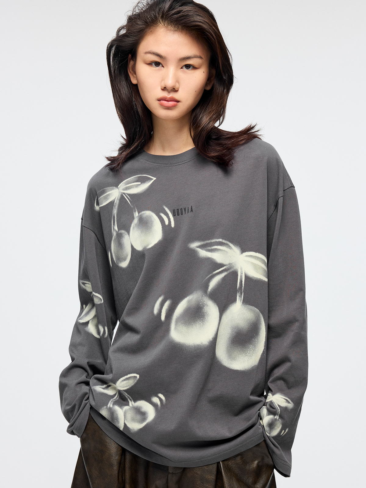 Sporty cherry long sleeve T shirt