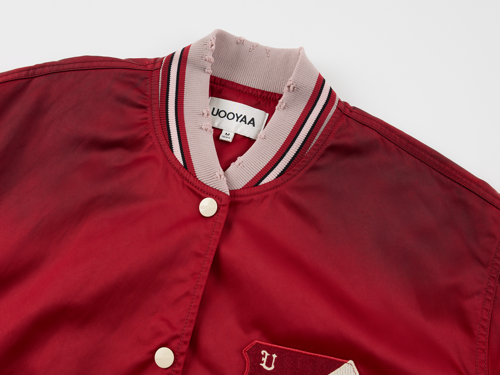 Sporty cherry vintage bomber jacket