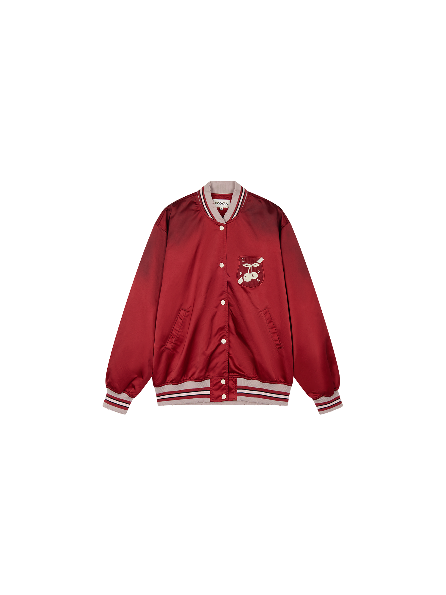 Dynamic cherry vintage bomber jacket