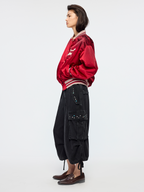 Sporty cherry vintage bomber jacket