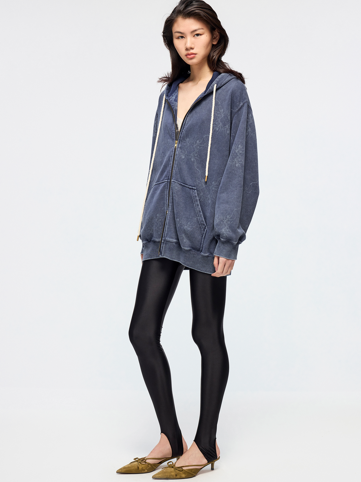 Fantasy octopus print zip hoodie