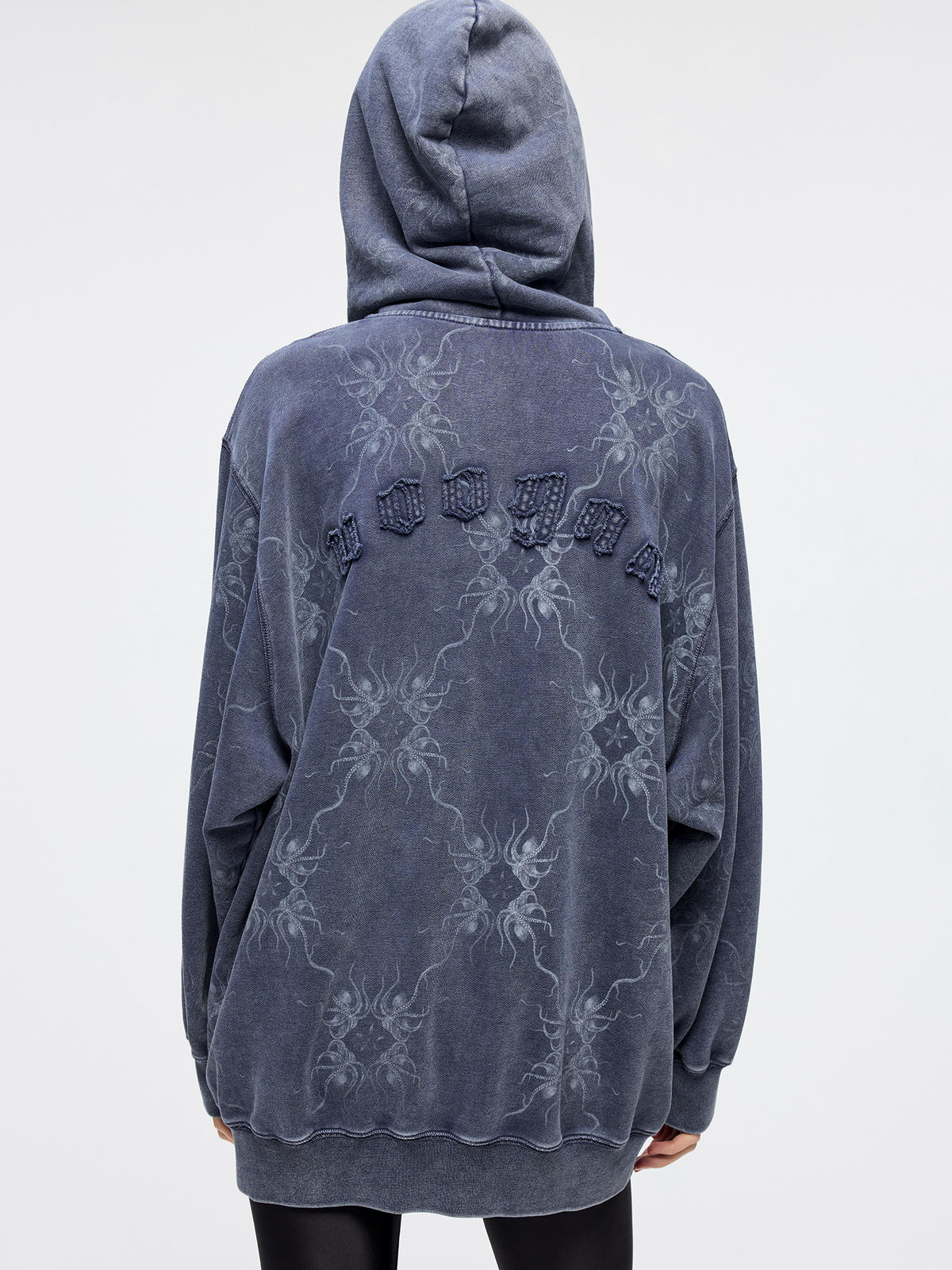 Fantasy octopus print zip hoodie