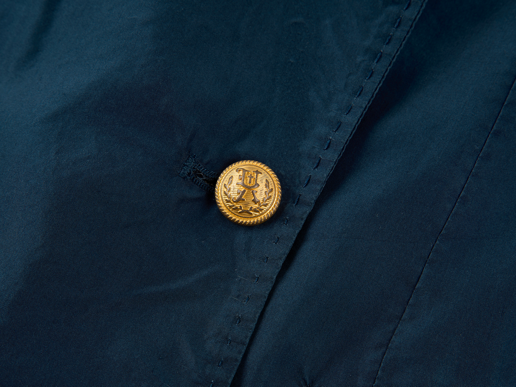 Silk taffeta peak lapel double breasted blazer