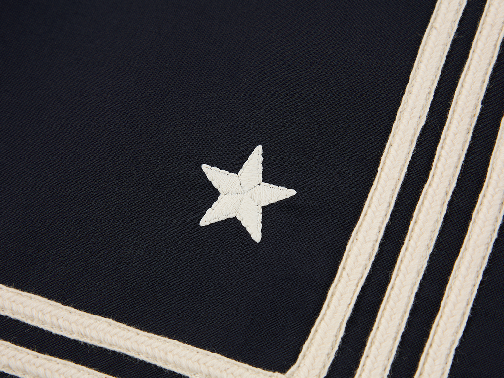 Machine washable wool sailor collar blazer