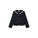 Machine washable wool sailor collar blazer