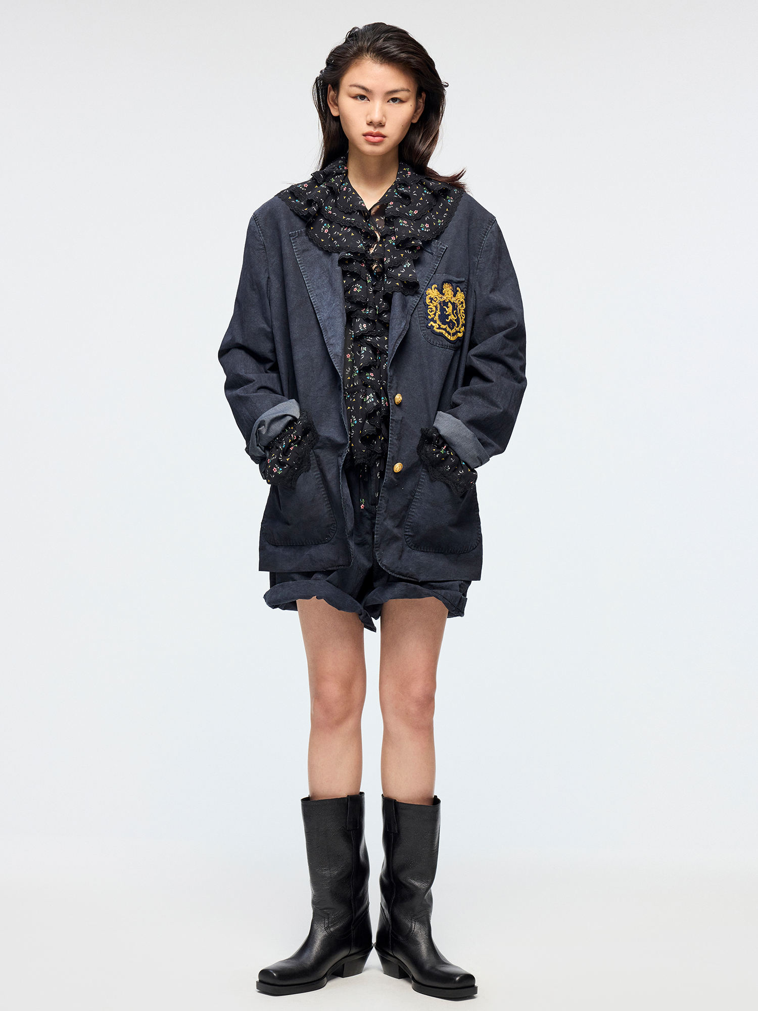 Vintage washed collegiate blazer