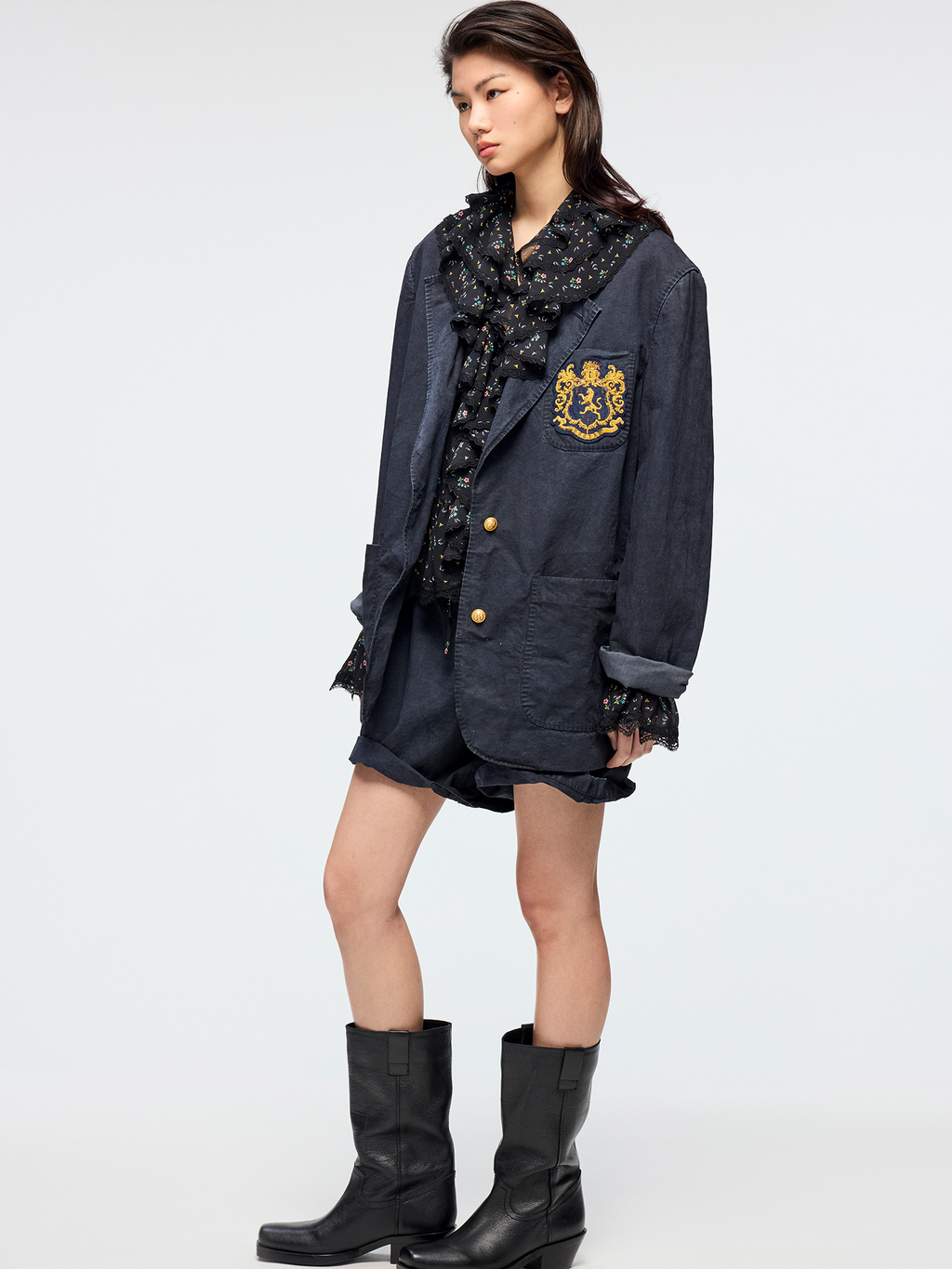 Vintage washed collegiate blazer