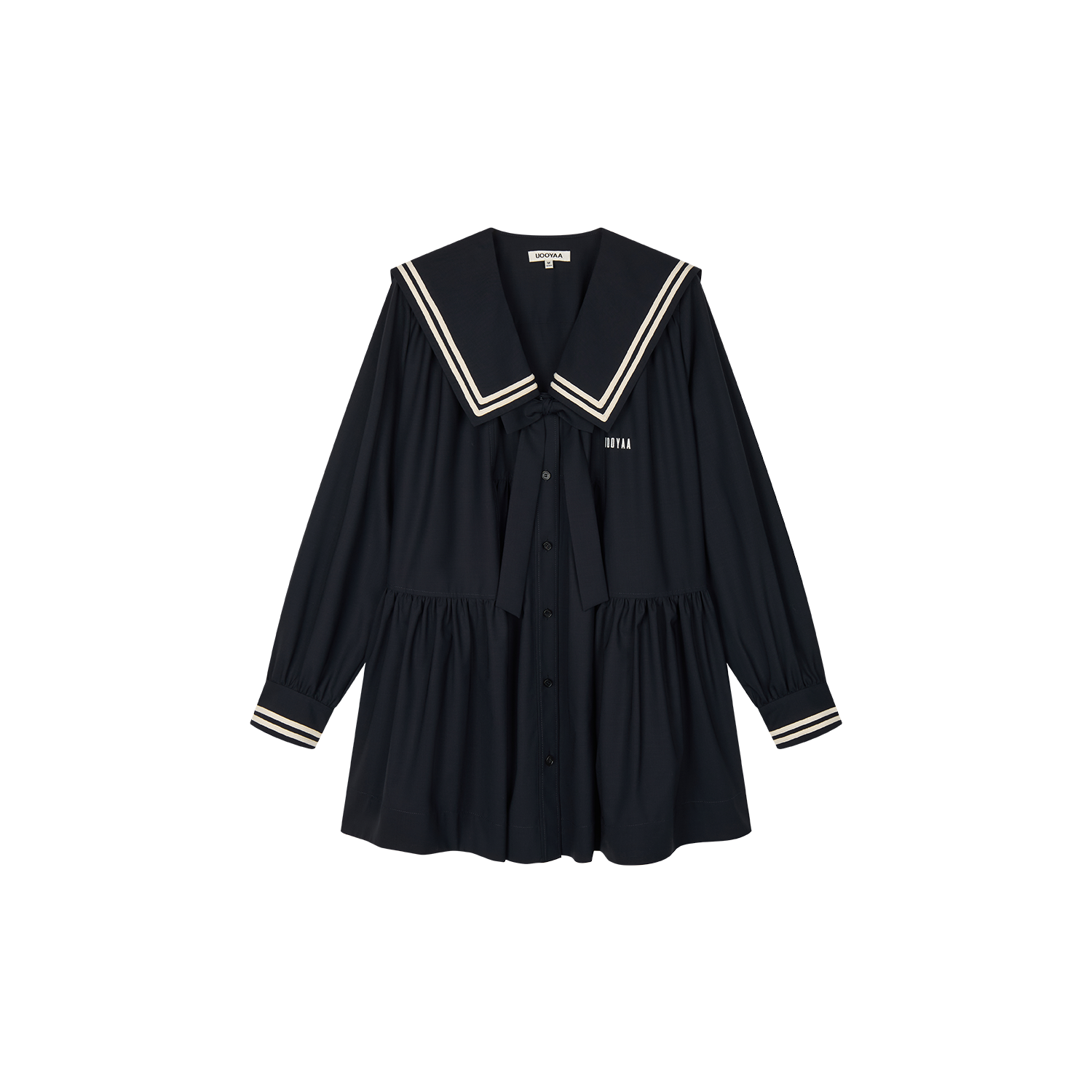 Machine washable wool sailor collar dress