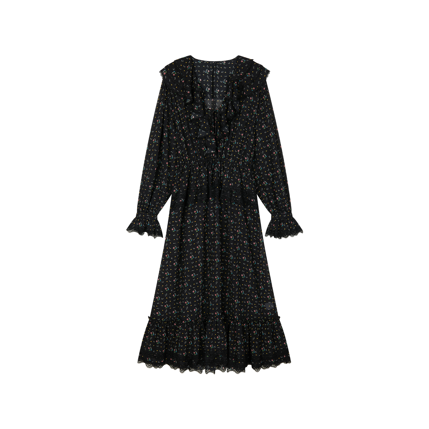 Floral ruffle tiered dress