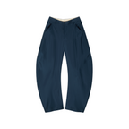 Silk taffeta curved leg trousers