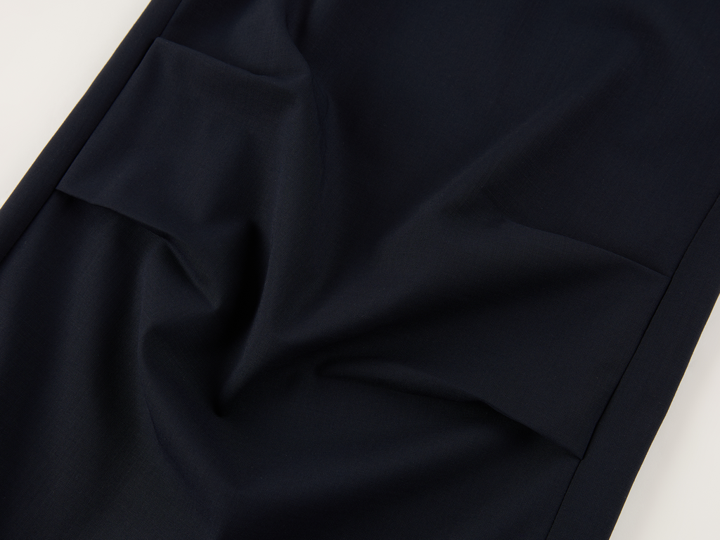 Machine washable wool pleated trousers