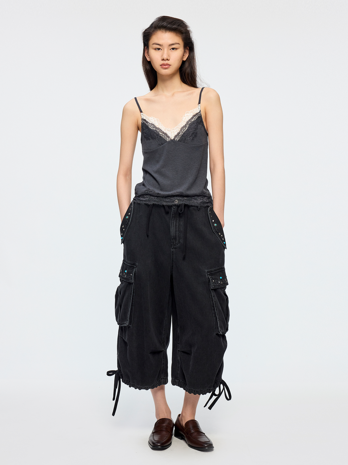 Studded cargo pants