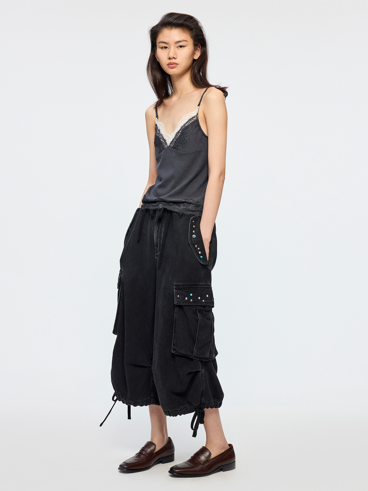 Studded cargo pants