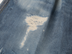 Surreal optical illusion denim mini skirt