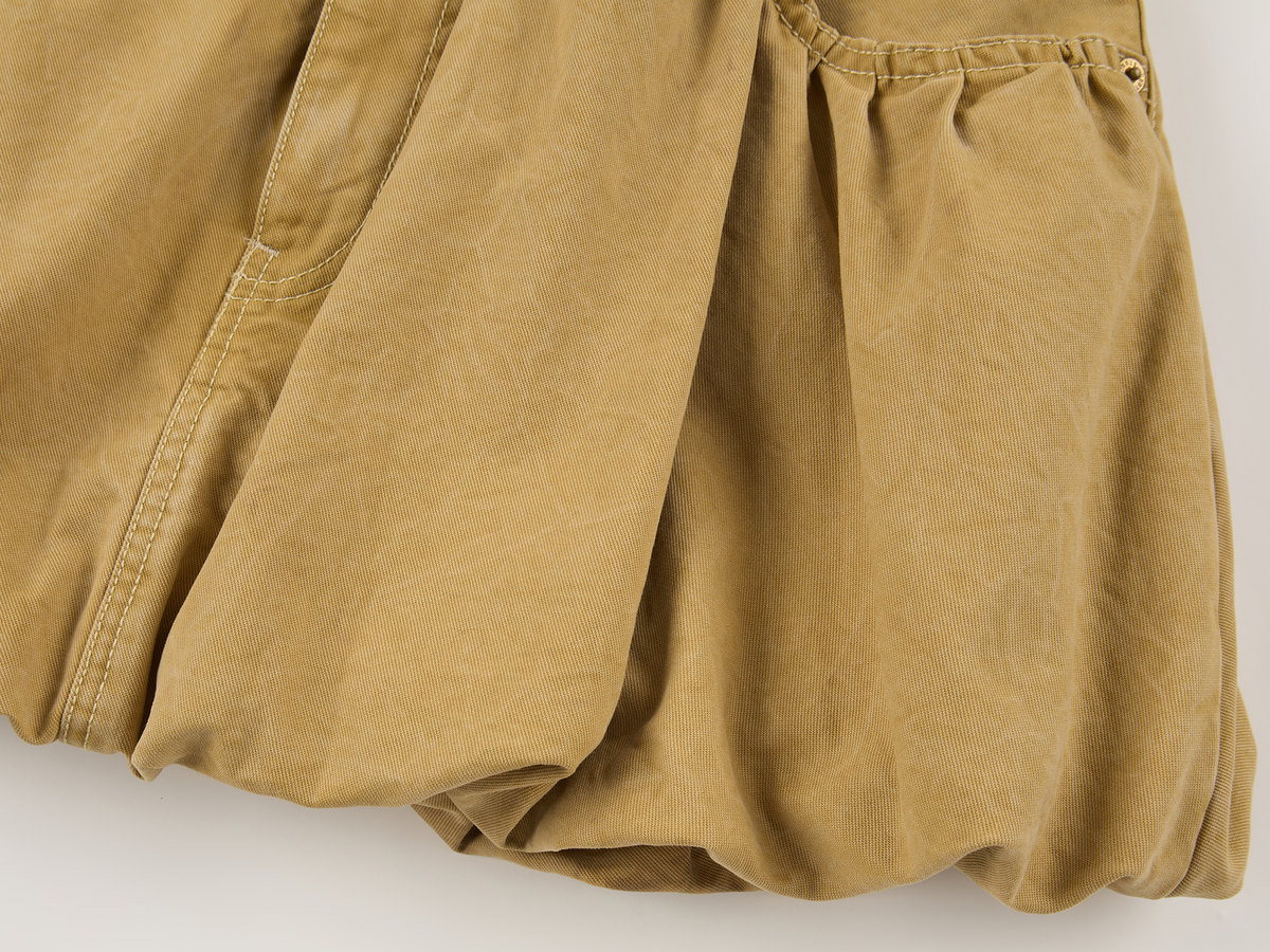 Hand tie dyed paperbag denim skirt