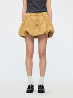 Hand tie dyed paperbag denim skirt