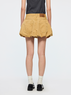Hand tie dyed paperbag denim skirt