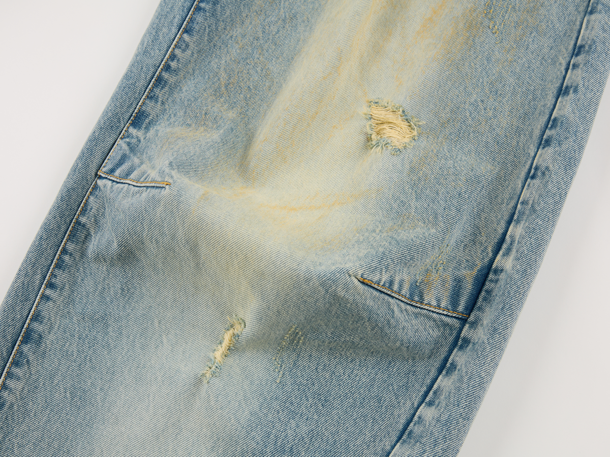 3d pleated jeans