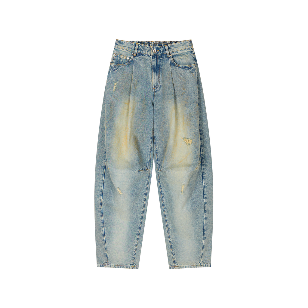 3d pleated jeans