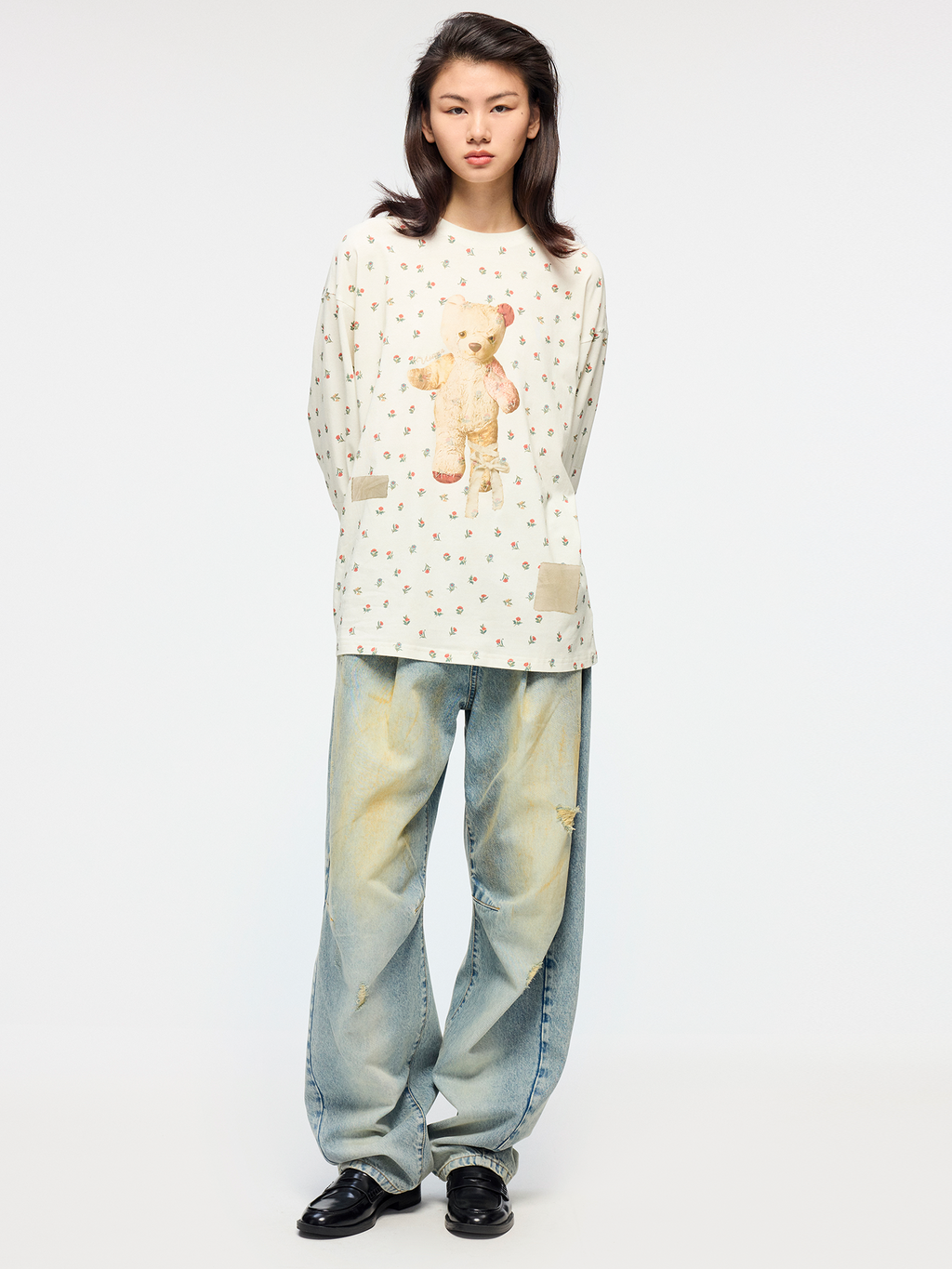 3d pleated jeans