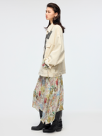 Oil painting bow denim jacket