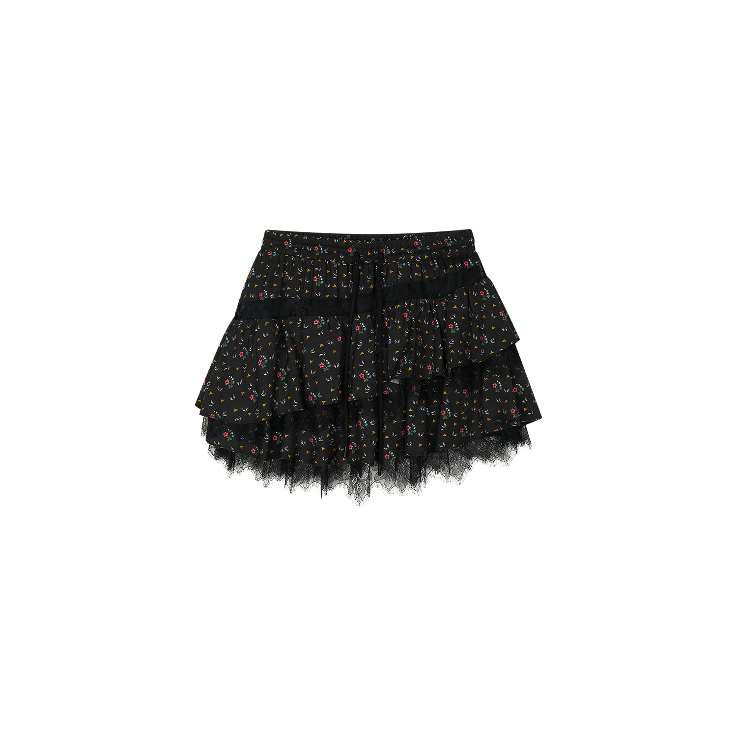 Floral tiered mini skirt