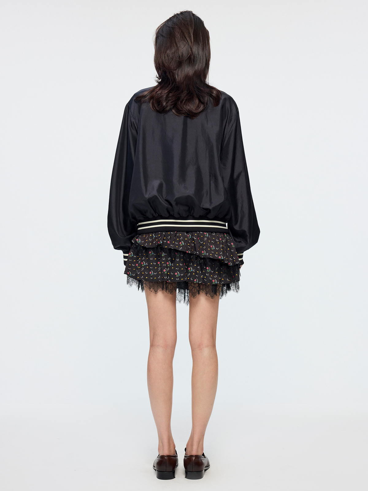 Floral tiered mini skirt