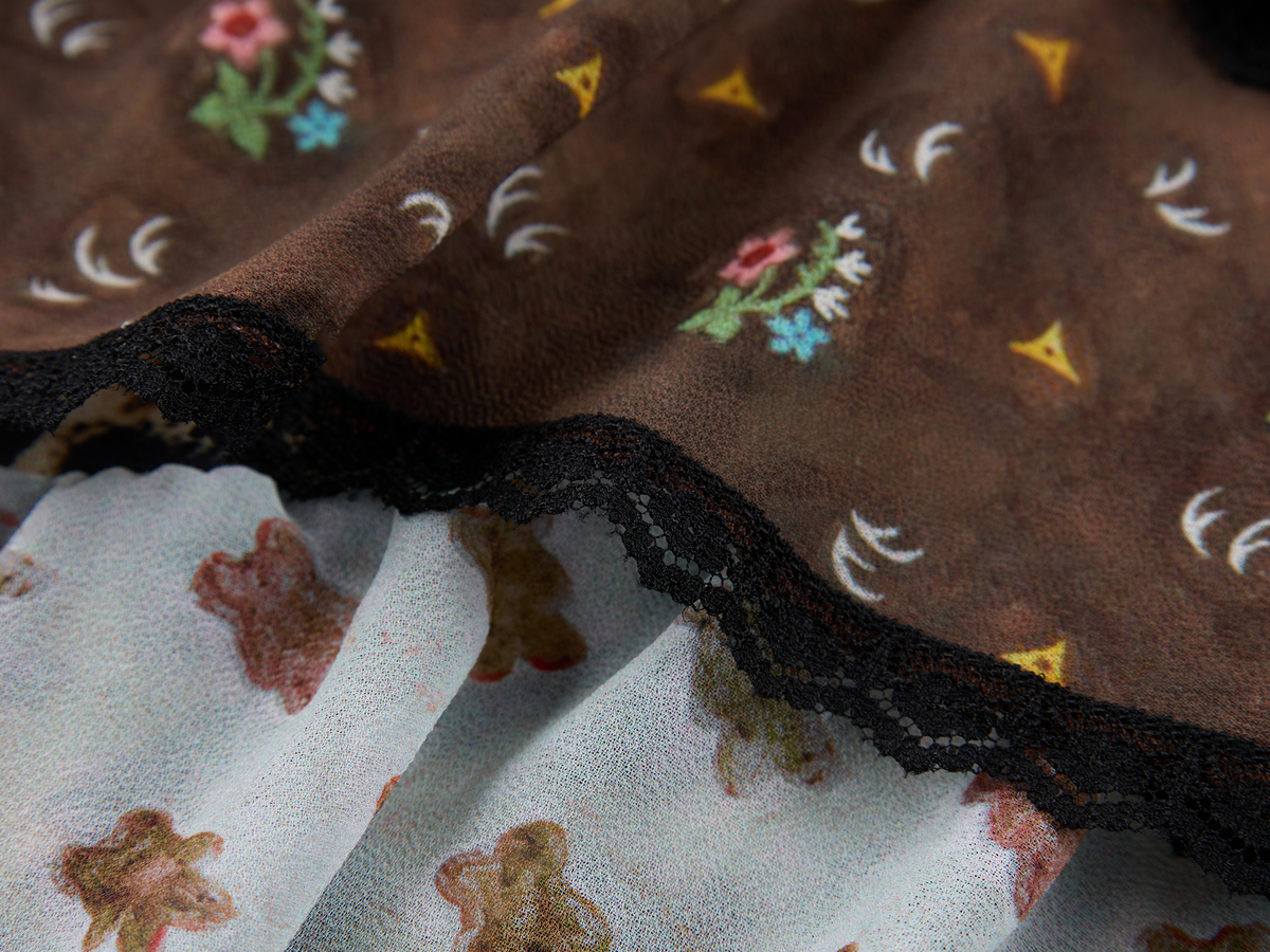 Leopard & floral patchwork camisole