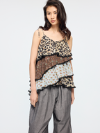 Leopard & floral patchwork camisole