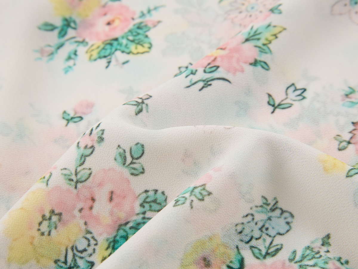 Floral ruffle collar shirt