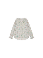 Floral ruffle collar shirt