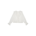 Ruffle collar Tencel shirt